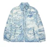 Jackets And Padded Jackets>DIESEL Torn denim-effect windbreaker jacket blue denim