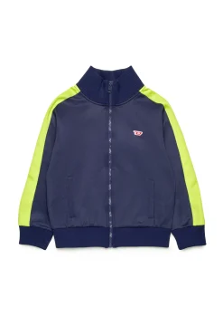 Activewear | Activewear>DIESEL Triacetate effect colorblock sweatshirt blue peacoat