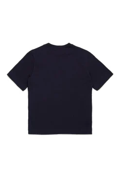 T-Shirts | T-Shirts>MARNI T-shirt branded with Promenade logo blue navy