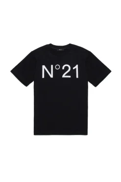 T-Shirts | T-Shirts>N°21 T-shirt in jersey with logo black