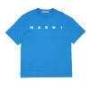 T-Shirts | Logomania>MARNI T-shirt in jersey with logo bright bluette