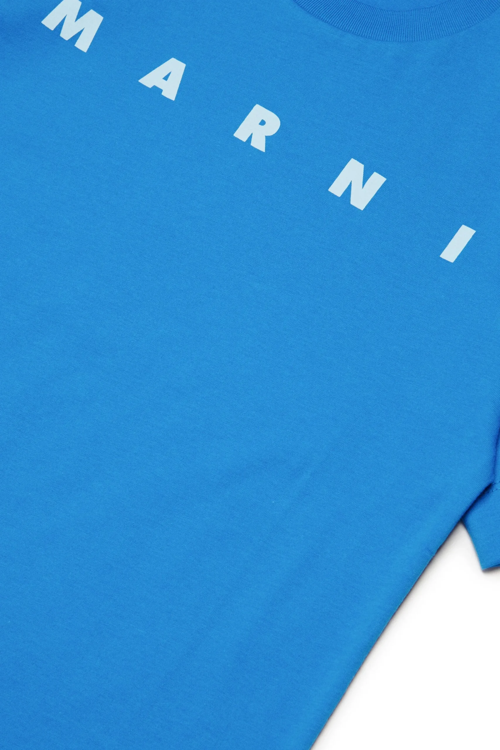 T-Shirts | Logomania>MARNI T-shirt in jersey with logo bright bluette
