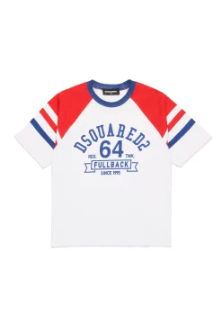 T-Shirts | T-Shirts>DSQUARED2 T-shirt with American Football print white