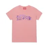 T-Shirts>DIESEL T-shirt with brushed effect logo light pink
