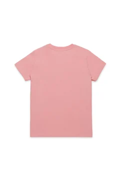 T-Shirts>DIESEL T-shirt with brushed effect logo light pink