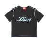 T-Shirts>DIESEL T-shirt with cursive logo black