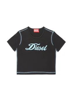 T-Shirts>DIESEL T-shirt with cursive logo black