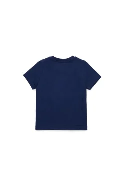 T-Shirts | Activewear>DSQUARED2 T-shirt with D2 USA print dark blue