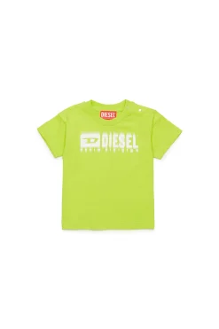 T-Shirts | Activewear>DIESEL T-shirt with degradé logo slime green
