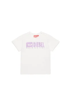T-Shirts | Activewear>DIESEL T-shirt with degradé logo white