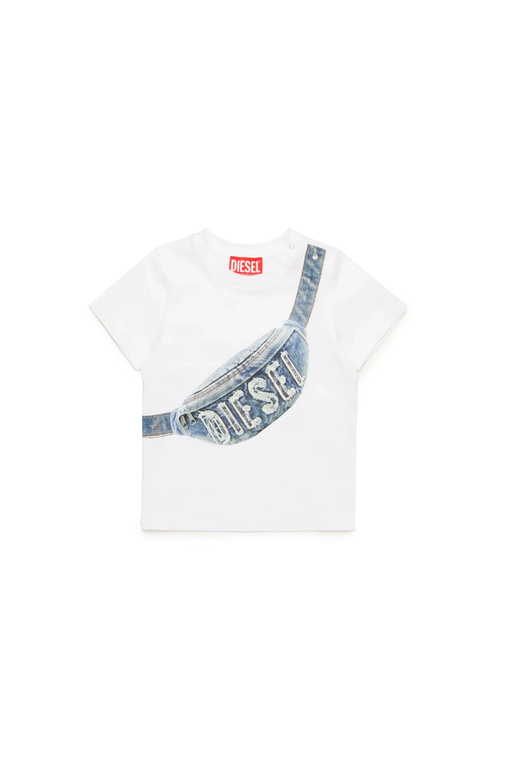 T-Shirts>DIESEL T-shirt with Hip Pack graphics white