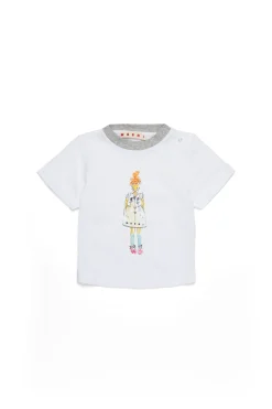 T-Shirts>MARNI T-shirt with doll print white