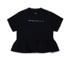 T-Shirts | T-Shirts>MM6 MAISON MARGIELA T-shirt with double flounce black