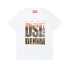 T-Shirts>DIESEL T-shirt with DSL78 Denim print white