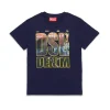 T-Shirts>DIESEL T-shirt with DSL78 Denim print blue peacoat