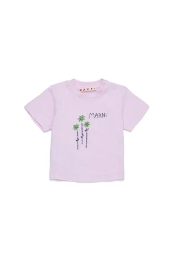 T-Shirts>MARNI T-shirt with embroidered flowers light pink