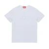 T-Shirts>DIESEL T-shirt with embroidered oval D logo white