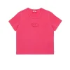 T-Shirts>DIESEL T-shirt with embroidered oval D logo candy pink