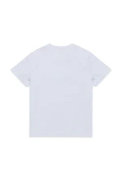 T-Shirts>DIESEL T-shirt with embroidered oval D logo white