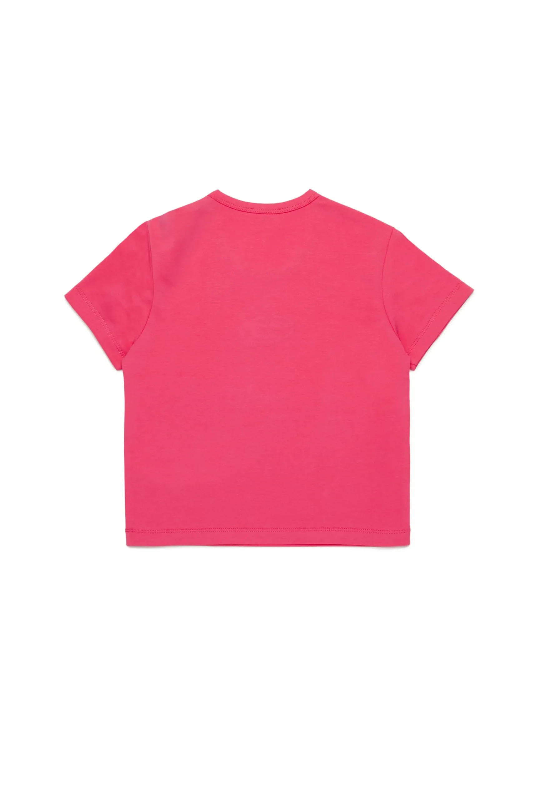 T-Shirts>DIESEL T-shirt with embroidered oval D logo candy pink