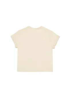 T-Shirts>N°21 T-shirt with embroidered organza flowers creamy white