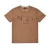 T-Shirts>N°21 T-shirt with faded logo buckthorn brown