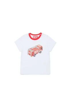 Swimwear | Swimwear>DIESEL T-shirt with Fire Truck graphics white