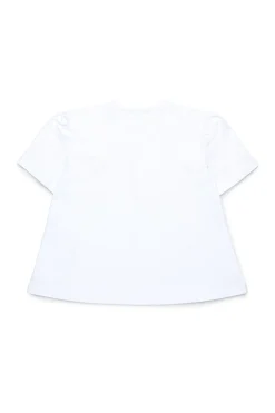 T-Shirts>MAX&Co. T-shirt with floral embroidery white