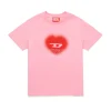 T-Shirts>DIESEL T-shirt with heart graphics pink