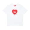 T-Shirts>DIESEL T-shirt with heart graphics white