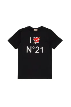 T-Shirts | Logomania>N°21 T-shirt with I Love graphics black