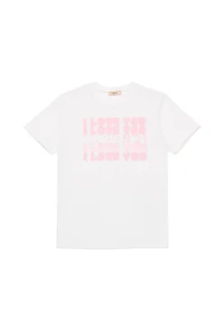 T-Shirts>N°21 T-shirt with I Love You graphic white