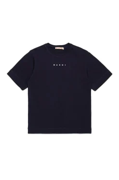T-Shirts | Activewear>MARNI T-shirt with institutional logo blue navy