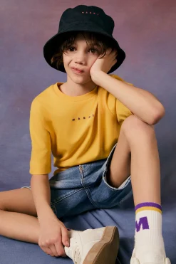 T-Shirts | Activewear>MARNI T-shirt with institutional logo intense yellow