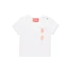 T-Shirts>DIESEL T-shirt with lace and Sunglasses graphics white