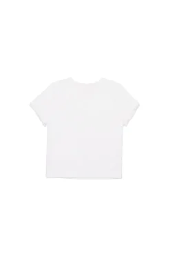 T-Shirts>DIESEL T-shirt with lace and Sunglasses graphics white