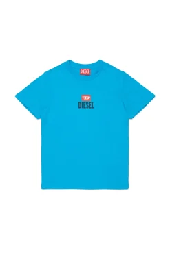 T-Shirts | T-Shirts>DIESEL T-shirt with logo D turquoise