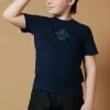 T-Shirts | Activewear>DSQUARED2 T-shirt with Maple Leaf dark blue