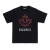 T-Shirts | Logomania>DSQUARED2 T-shirt with Maple Leaf outline black