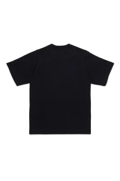 T-Shirts | Logomania>DSQUARED2 T-shirt with Maple Leaf outline black