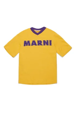 T-Shirts | Activewear>MARNI T-shirt with Mended patch intense yellow