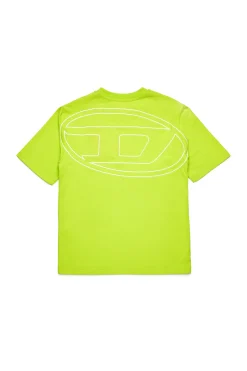 Oval D By Diesel | Oval D By Diesel>DIESEL T-shirt with maxi Oval D logo slime green
