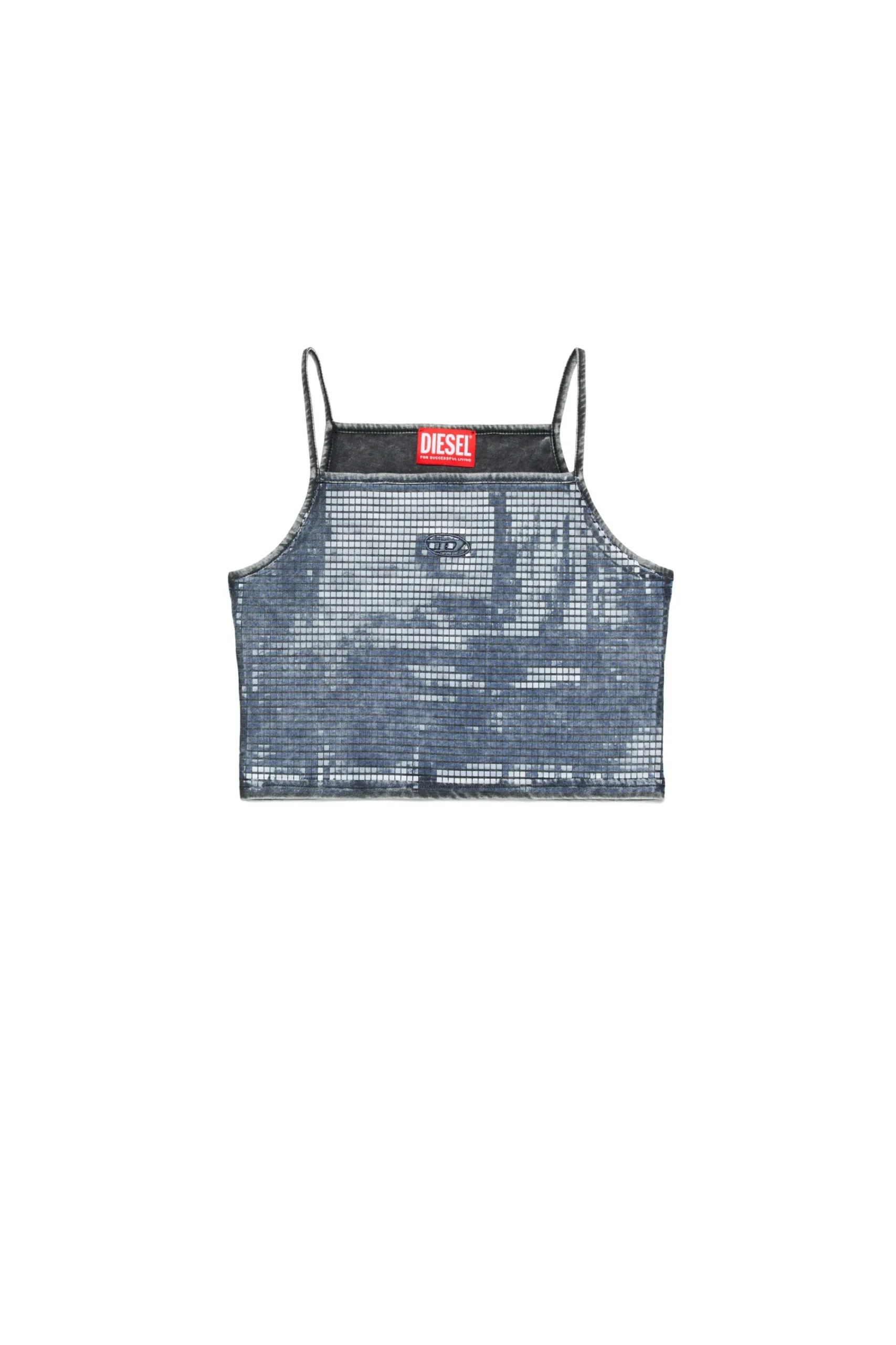 T-Shirts>DIESEL T-shirt with mylar and sequin finishing Denim Black