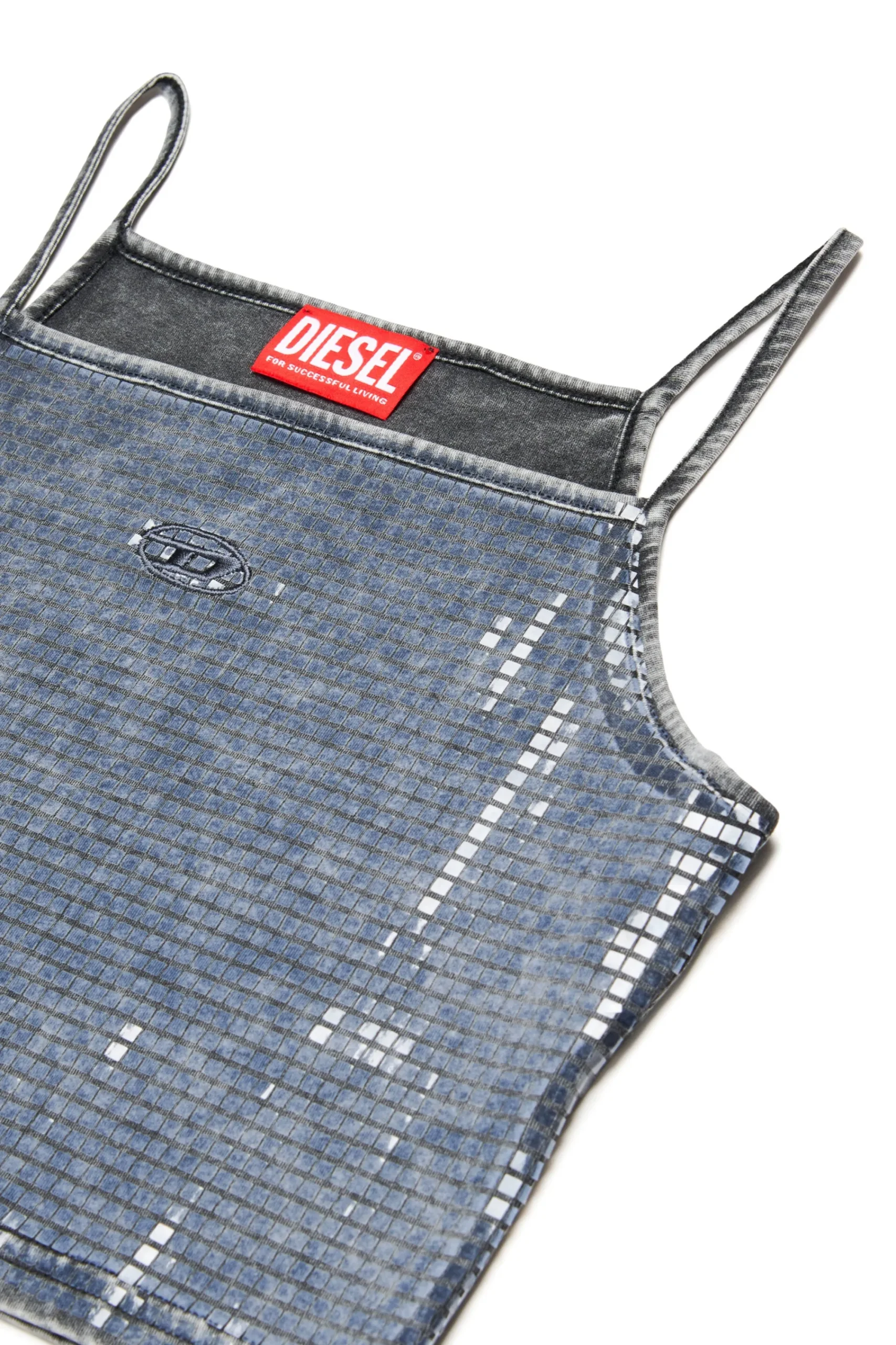 T-Shirts>DIESEL T-shirt with mylar and sequin finishing Denim Black