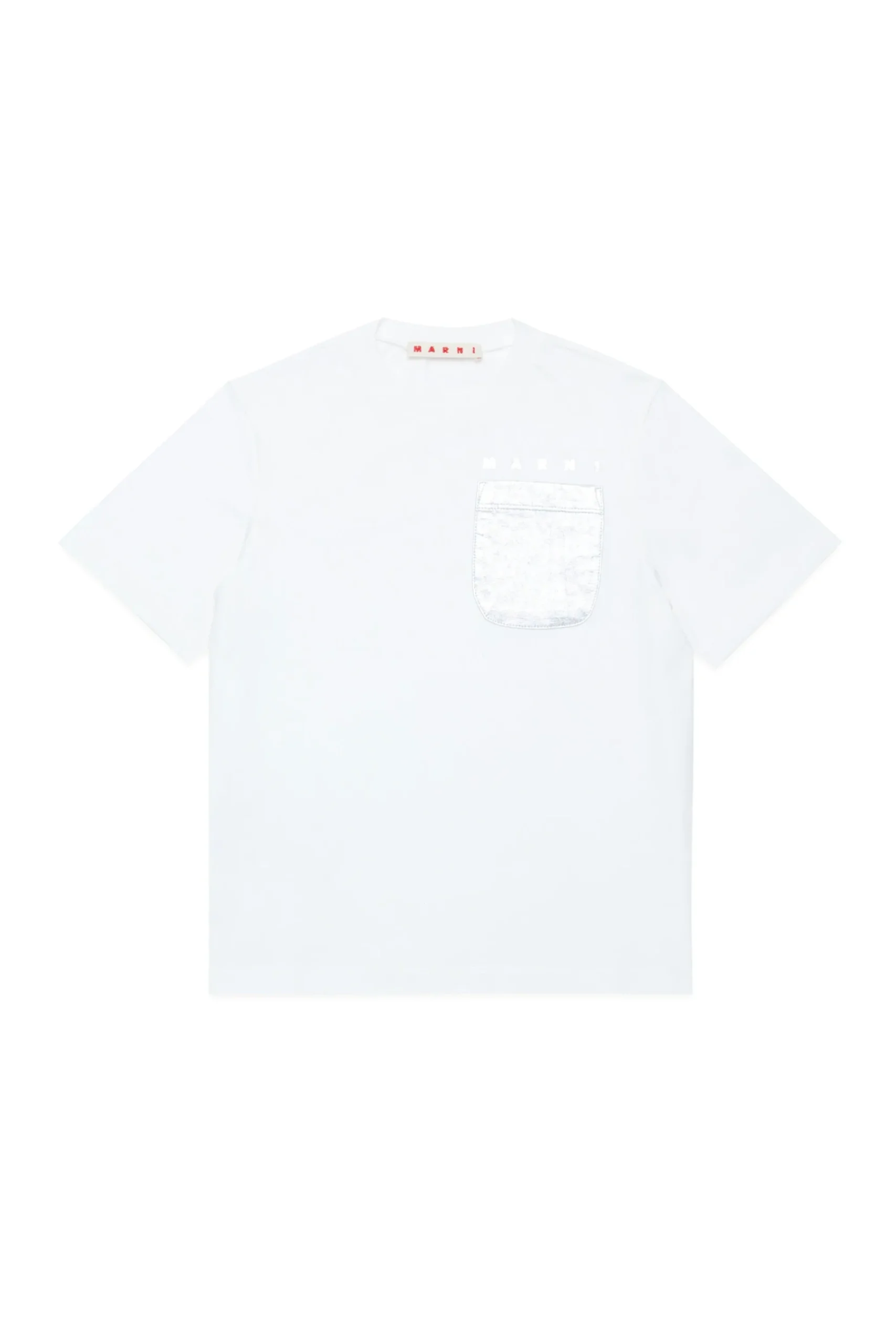 T-Shirts>MARNI T-shirt with mylar pocket natural white