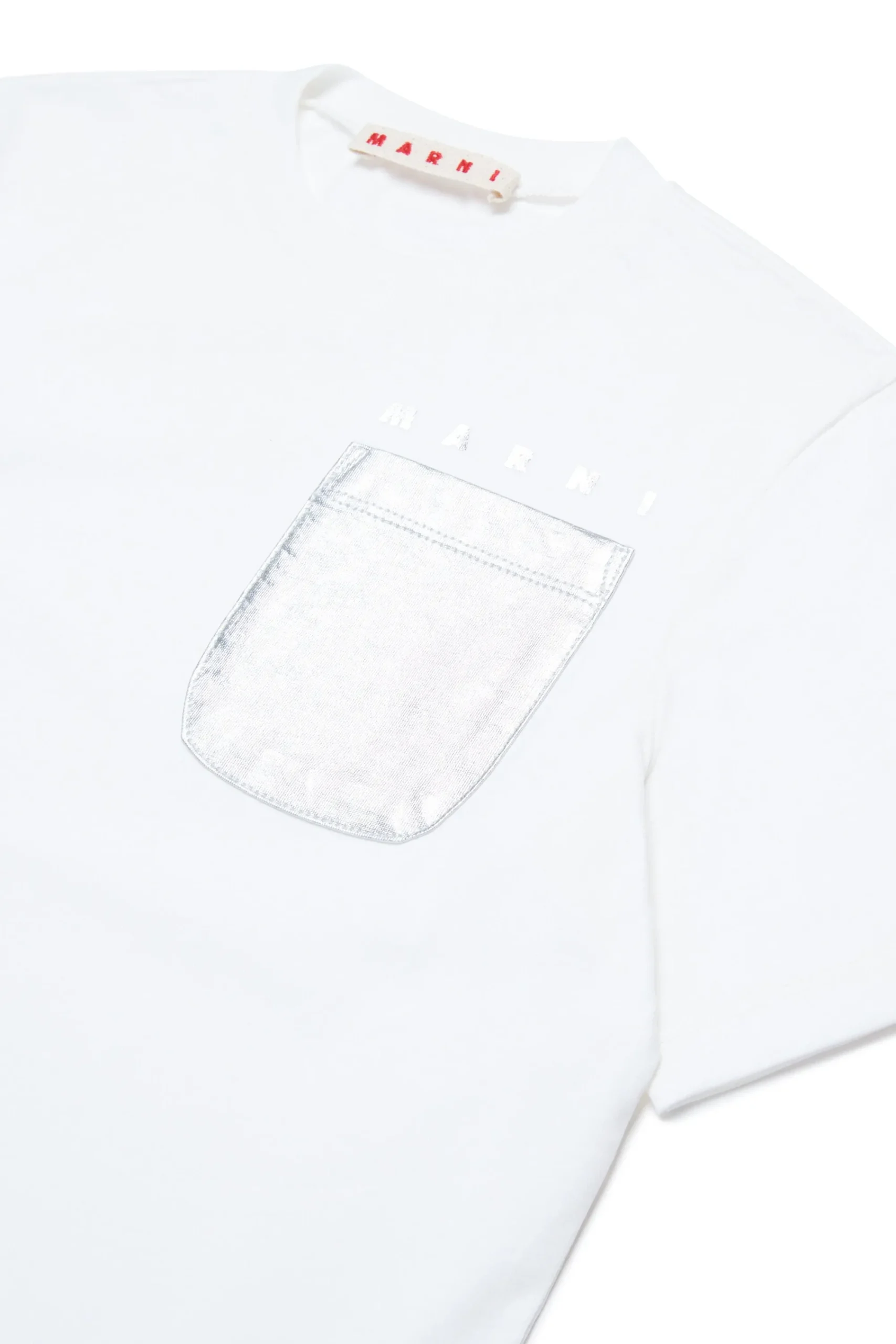 T-Shirts>MARNI T-shirt with mylar pocket natural white