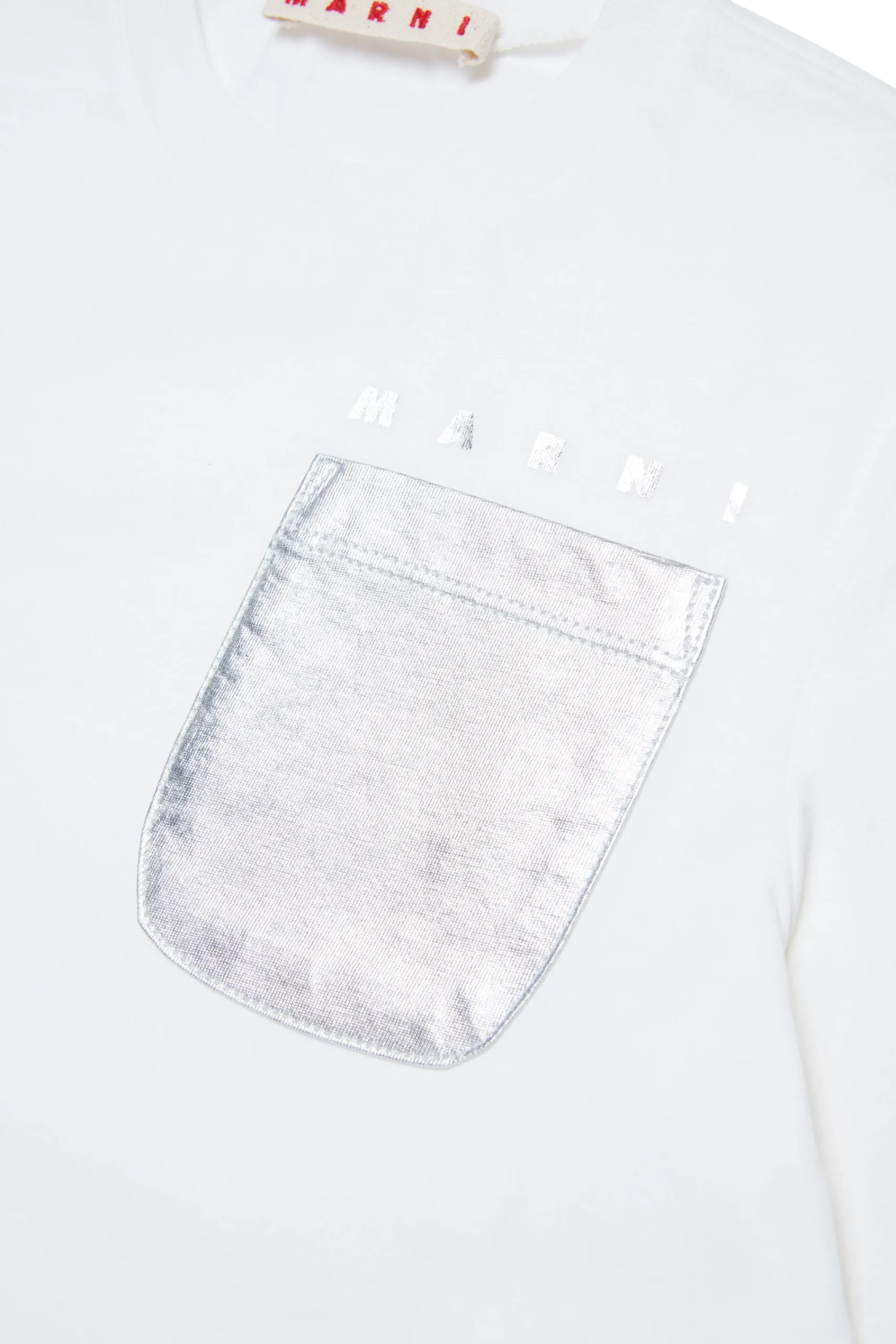 T-Shirts>MARNI T-shirt with mylar pocket natural white