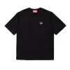 T-Shirts>DIESEL T-shirt with oval D patch black