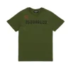 T-Shirts | Logomania>DSQUARED2 T-shirt with Passport graphics dark olive green