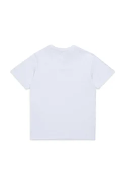 T-Shirts | Logomania>DSQUARED2 T-shirt with Passport graphics white